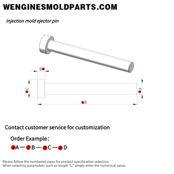 Injection mold ejector pin.