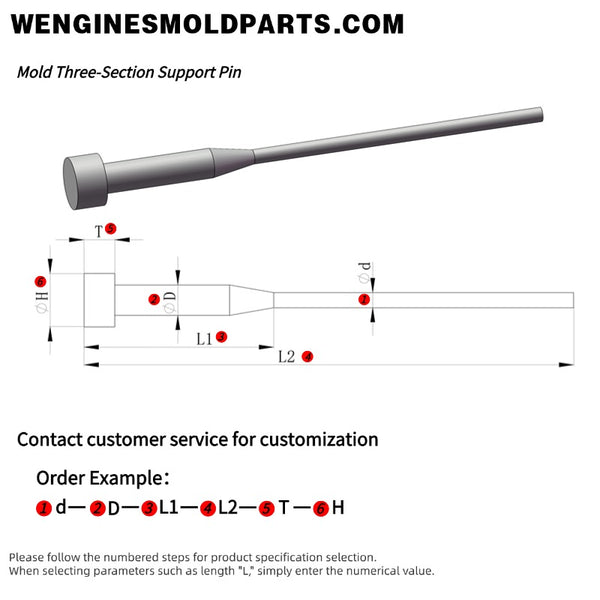 Mold Three-Section Support Pin