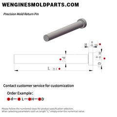 Precision mold return pin